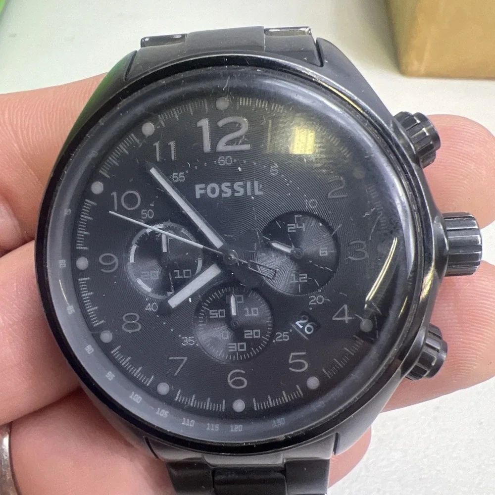 Fossil Watch CH-2803 Mens‎ Chronograph 47mm Time + Date Quartz Untested